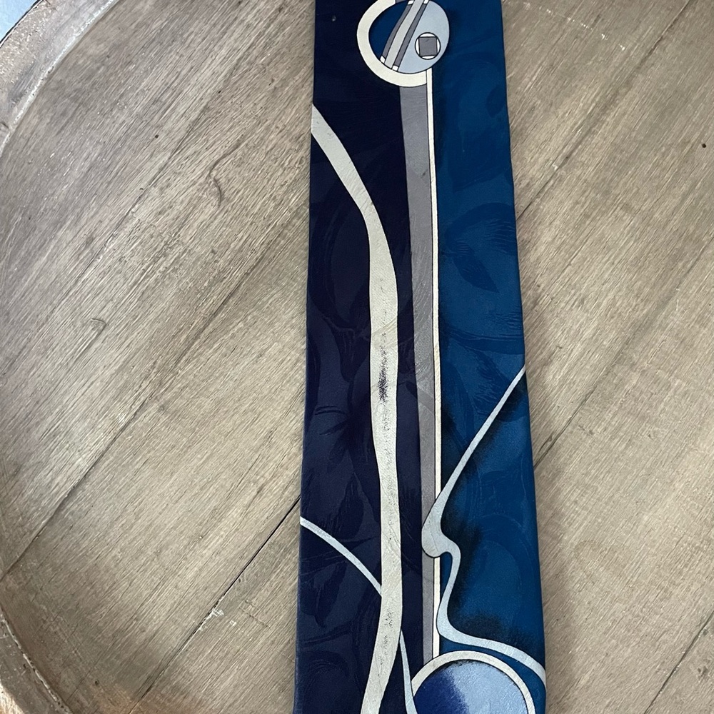Stylish Blue and Silver Men's Tie